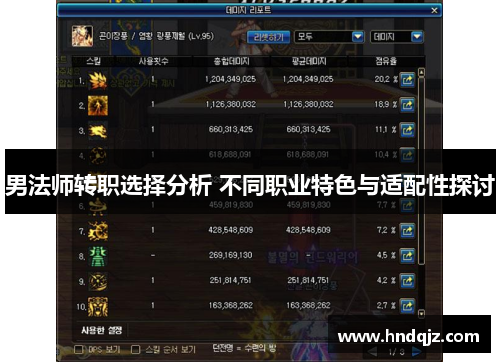 男法师转职选择分析 不同职业特色与适配性探讨